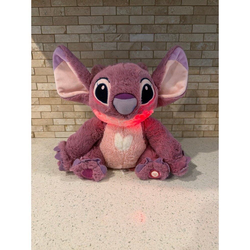 Disney Primark Angel Lilo Stitch Plush 12 Inches Light Up Face Pink